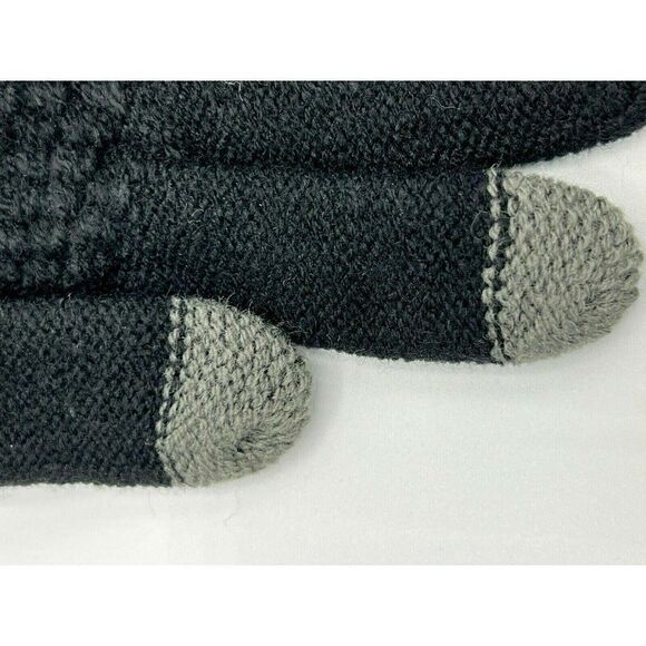 Touch Gloves Knit Black Gray Womens Small New - Picture 3 of 3